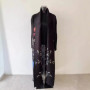 Miyake Pleated Fashion Sate Long Jacket Fall and Winter New Loose Corset Dress Full Sleeves Ethnic Style Abaya