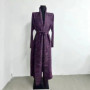 Miyake Pleated Fashion Sate Long Jacket Fall and Winter New Loose Corset Dress Full Sleeves Ethnic Style Abaya