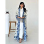 Women Pleated Abaya Muslim Dress Open Stretch Maxi Dresses Cardigan Robe Print Morocco Dubai Kaftan Islam Vestidos Jalabiya