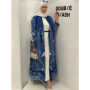 Women Pleated Abaya Muslim Dress Open Stretch Maxi Dresses Cardigan Robe Print Morocco Dubai Kaftan Islam Vestidos Jalabiya