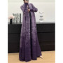 Miyake Pleated Abaya Women Dubai Muslim Caftan Vintage Printed Long Sleeve Morocco 2026 Original Designer Cardigan Long Coats
