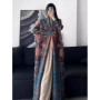 Miyake Pleated Abaya Women Dubai Muslim Caftan Vintage Printed Long Sleeve Morocco 2026 Original Designer Cardigan Long Coats