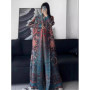 Miyake Pleated Abaya Women Dubai Muslim Caftan Vintage Printed Long Sleeve Morocco 2026 Original Designer Cardigan Long Coats
