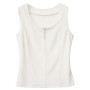 CHIC VEN Fashion Women Tees Design Solid Slim Fit Half Placket Zipper Ladies Camisole Vest for Girl Knitwear Spring Summer 2026
