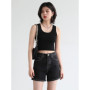 CHIC VEN Women's Tank Top Camisole Solid Design Slim Fit Short U-neck Suspender Vest Crop Tops Women Summer Basic Elastic 2025