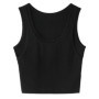 CHIC VEN Women's Tank Top Camisole Solid Design Slim Fit Short U-neck Suspender Vest Crop Tops Women Summer Basic Elastic 2025