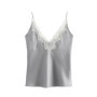 Women Lace Patchwork Tanks Tops Satin V-neck Solid Sleeveless Camisole Summer Women Spaghetti Strap Mini Tops Fashion Slim Camis