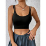 Sexy Twist Backless Cami Top Women Summer 2024 Solid Black Club Party Workout Fitness Crop Top Streetwear Y2K Clothes