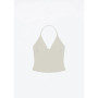 Tank Triangle Cup Halter V-Neck Camisole Women's Summer Sexy Low-Cut Backless Top