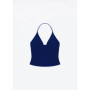 Tank Triangle Cup Halter V-Neck Camisole Women's Summer Sexy Low-Cut Backless Top