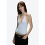 Tank Triangle Cup Halter V-Neck Camisole Women's Summer Sexy Low-Cut Backless Top