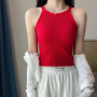 Sleeveless Knitted Beautiful Back Camisole for Women with Fixed Cup for Hot Girls To Wear Outside Bottoming Top Женский Жилет