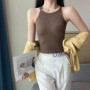 Sleeveless Knitted Beautiful Back Camisole for Women with Fixed Cup for Hot Girls To Wear Outside Bottoming Top Женский Жилет