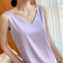 Strap Top Women Halter V Neck Basic White Cami Sleeveless Satin Silk Tank Tops Women'S Summer Camisole