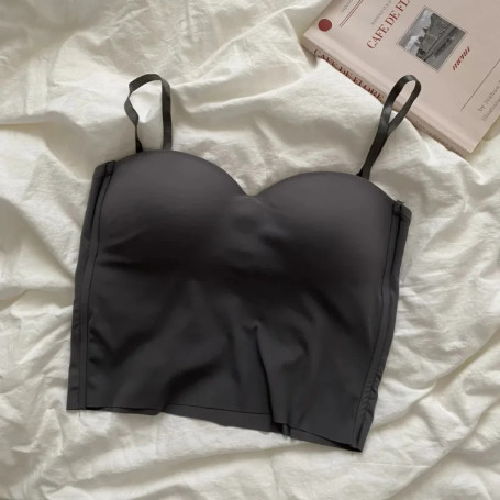 Seamless Camisole for Women Fitness Crop Tops Summer Thin Elegant Sexy All-match Casual One-piece Ice Silk Underwear Tanks Top