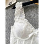 SINGREINY Floral Embroidery Lingerie Women Strap Irregular Corset Short Tank Top Sensual French Hotsweet Slim Sexy Beach Camis