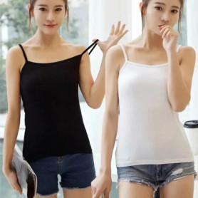 Solid Color Tank Tops soft Cotton Spaghetti Strap Crop Tops Summer Casual Camisole Sleeveless Basic Vest Summer women Tops