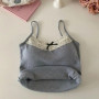 Knit Wear Tank Top Lace Sling Tops Sweet Short Tops Camisole Clothes Slim Short Bow Solid Color For Women Slim Knitted Crop Top