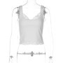Tossy Black Lace Tank Top For Women V-Neck Backless Streetwear Spaghetti Patchwork Cropped Y2k Top Female Sexy Lace Vest 2026