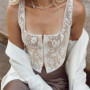 Chic Lace Camisole Short Vest Woman Solid Color Slim Single Breasted Sleeveless Sexy Mini Tops Fashion Versatile Women's New Top
