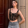 Chic Lace Camisole Short Vest Woman Solid Color Slim Single Breasted Sleeveless Sexy Mini Tops Fashion Versatile Women's New Top