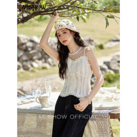 MISHOW Lace Embroidered Camisole for Women Spring 2025 Adjustable Shoulder Straps Slim Tank Top Sexy Sweet Camisole MXE13D0050