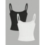 2 pieces summer Fashionable Women's Sleeveless Vests tops going out solid lace solid bow detail Ruffled Straps cable cami top