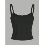 2 pieces summer Fashionable Women's Sleeveless Vests tops going out solid lace solid bow detail Ruffled Straps cable cami top