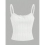 2 pieces summer Fashionable Women's Sleeveless Vests tops going out solid lace solid bow detail Ruffled Straps cable cami top