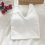 Women Tank Tops Sports Crop Top Solid Color Harajuku Female V Neck Camis White Tee Women Sexy Short Tops Summer Camisole