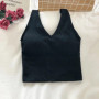 Women Tank Tops Sports Crop Top Solid Color Harajuku Female V Neck Camis White Tee Women Sexy Short Tops Summer Camisole