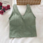 Women Tank Tops Sports Crop Top Solid Color Harajuku Female V Neck Camis White Tee Women Sexy Short Tops Summer Camisole