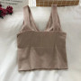Women Tank Tops Sports Crop Top Solid Color Harajuku Female V Neck Camis White Tee Women Sexy Short Tops Summer Camisole