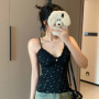 Summer Floral Camisole Women's Sexy V-neck Lace Patchwork Sleeveless Slim Tank Top