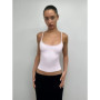 Tank Summer Women's Solid Color Slimming Elastic Fitness Camisole Basic Sports Bra Skin-Friendly Yoga Top