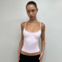 Tank Summer Women's Solid Color Slimming Elastic Fitness Camisole Basic Sports Bra Skin-Friendly Yoga Top