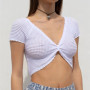 2026 Spring Summer New Women's Sexy Y2K Knit Cutout Crop Tube Top Casual Outerwear Camisole