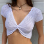 2026 Spring Summer New Women's Sexy Y2K Knit Cutout Crop Tube Top Casual Outerwear Camisole
