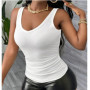 Summer Tanks Camis Women New Summer Solid Sexy Crop Top Hot Girl Sleeveless Casual V-neck Vest Camisole Tees Top Sling Woman