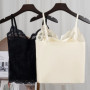1pcs Women Lace Straps Vest Lady Inside Wear Camisoles With Padded Underwear Female Sexy Tank Top Girl Fashion French Style Tops