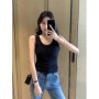 1pcs Summer Women Knitted Tank Tops Girl Thin Tops Lady Basic Casual Tank Tops Round Collar Tees Sleeveless Top For Women M L XL