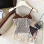 Fashion Lace Dots Fake Two Pieces Camisole Tank Top Slim Fit Lace Slim Crop Top Elastic Streetwear Bra with Pads Cami Beach