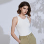 K2268L Luxury Women's Ribbed Tank Top 95 Cotton High End Chic Collision Fabric Slim Fit Sleeveless Vest Summer Casual Basic Top