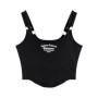 Letter Print Tank Top Women Cotton Bras Hot Girls Streetwear Underwear Built In Bra Small Cup Crop Top Padded Camisole