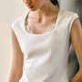 OLrain Women White Tank Tops 2026 Spring Summer Elegant Slim Lace Square Collar Sleeveless Basic Tees Female Clothes O57XD96301