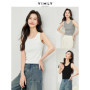 VIMLY White Knit Tank Top for Woman Spring Summer High Strecth Slim Fit Sleeveless Solid Basic Tops Women's Clothing M6698