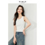 VIMLY White Knit Tank Top for Woman Spring Summer High Strecth Slim Fit Sleeveless Solid Basic Tops Women's Clothing M6698