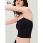 FSLE 2026 New Summer Women's Built-in Bra Cami Top Seamless Lift Up Back Design Vest Daily Layering Versatile Underwear Cami Top