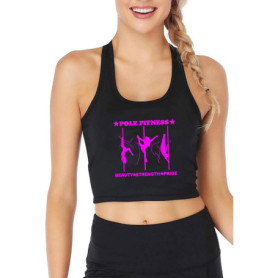 Beauty Strength Pride Design Pole Dancing Training Crop Top Pole Dancer Fitness Workout Sexy Tank Top Girl's Gym Cotton Camisole