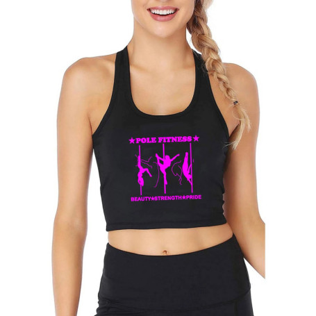 Beauty Strength Pride Design Pole Dancing Training Crop Top Pole Dancer Fitness Workout Sexy Tank Top Girl's Gym Cotton Camisole